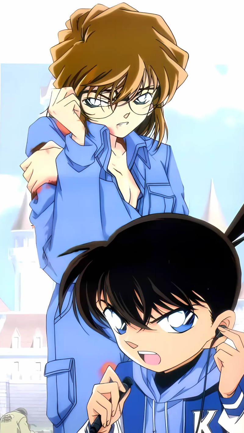 hình nền conan và haibara