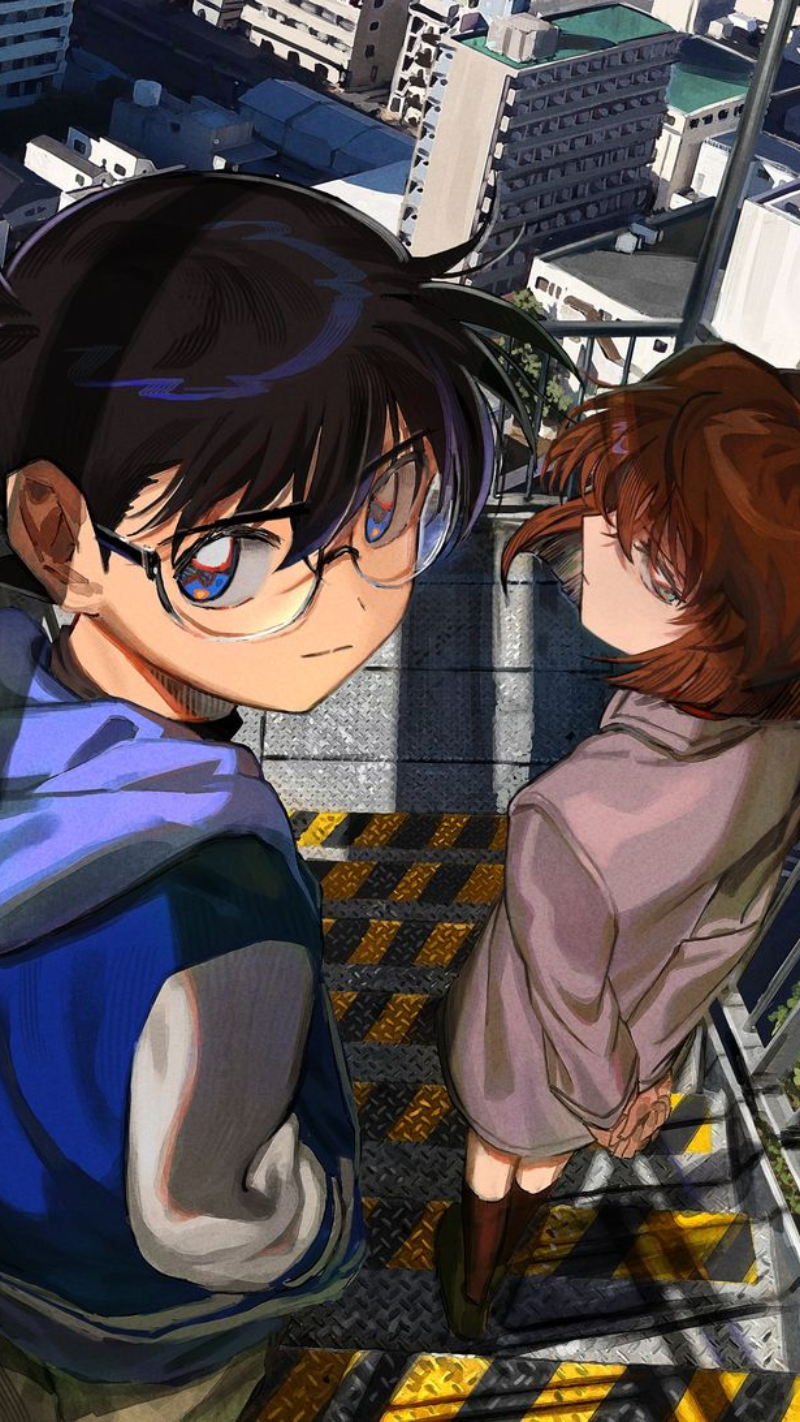 hình nền điện thoại conan và haibara