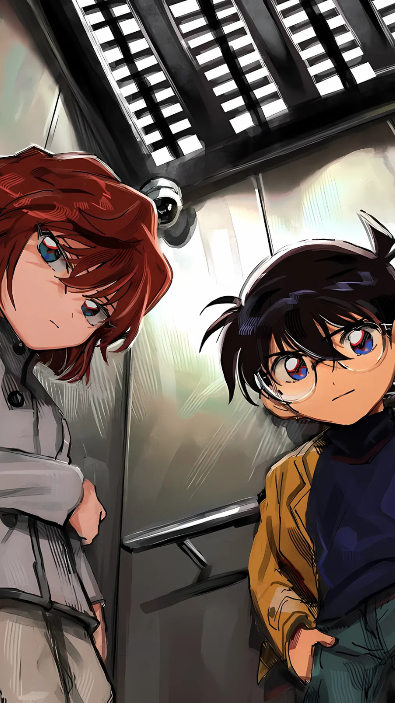 hình nền điện thoại conan và haibara