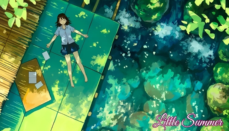 ảnh nền cute có chữ anime mùa hè nhỏ