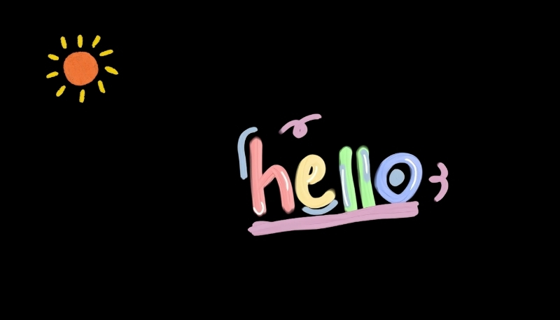 ảnh nền cute có chữ hello đa sắc