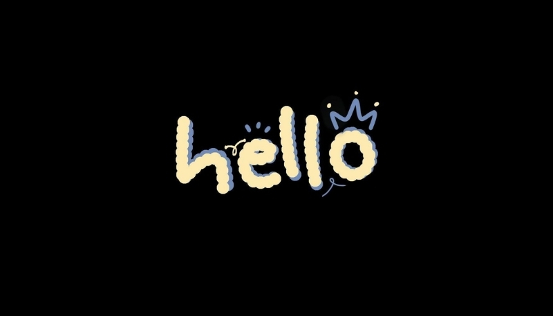 ảnh nền cute có chữ hello đơn giản