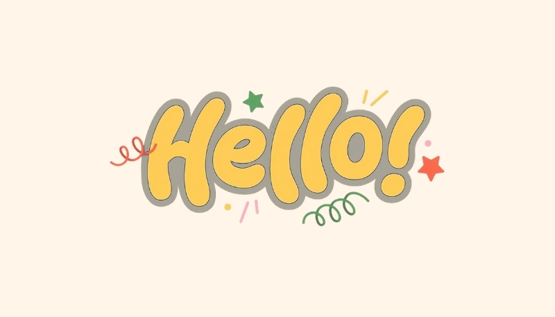 ảnh nền cute có chữ hello màu vàng dễ thương