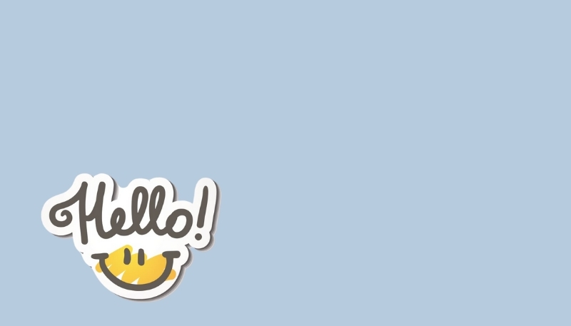 ảnh nền cute có chữ hello nền xám xanh