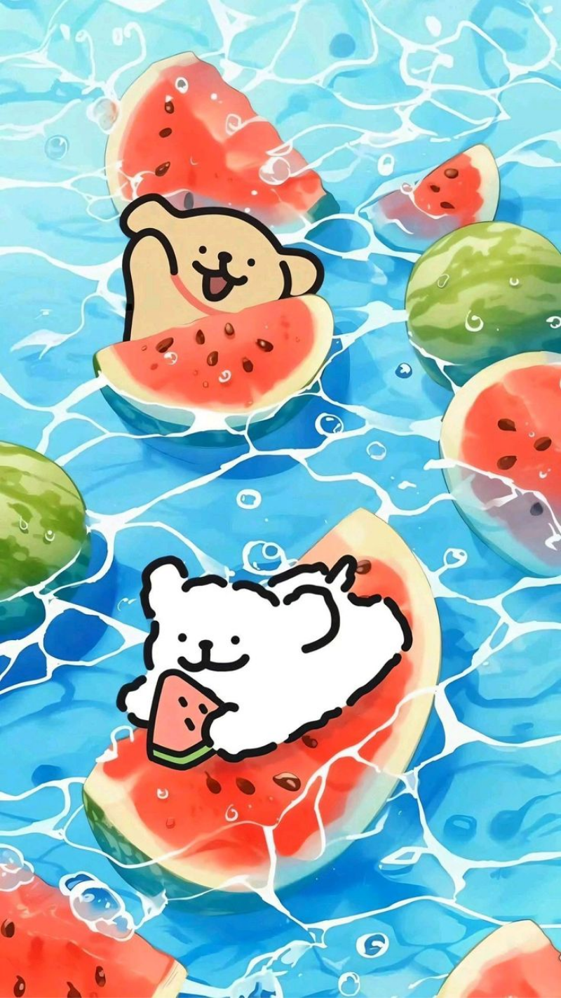 Hình nền dưa hấu siêu cute