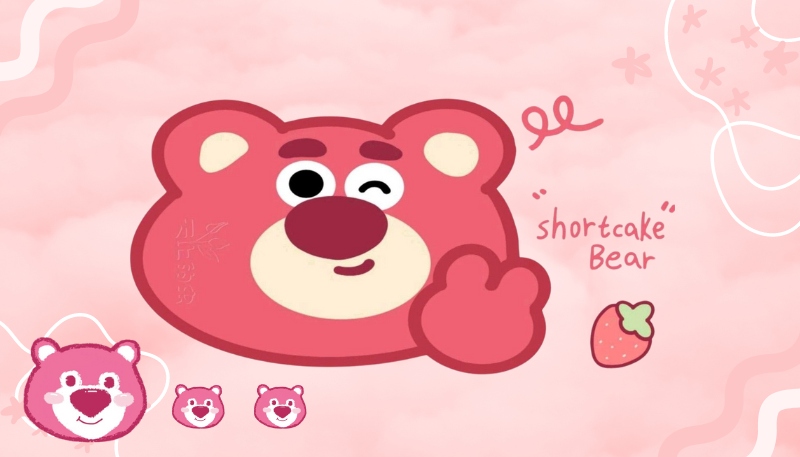 Hình nền máy tính gấu dâu cute, đẹp nhất