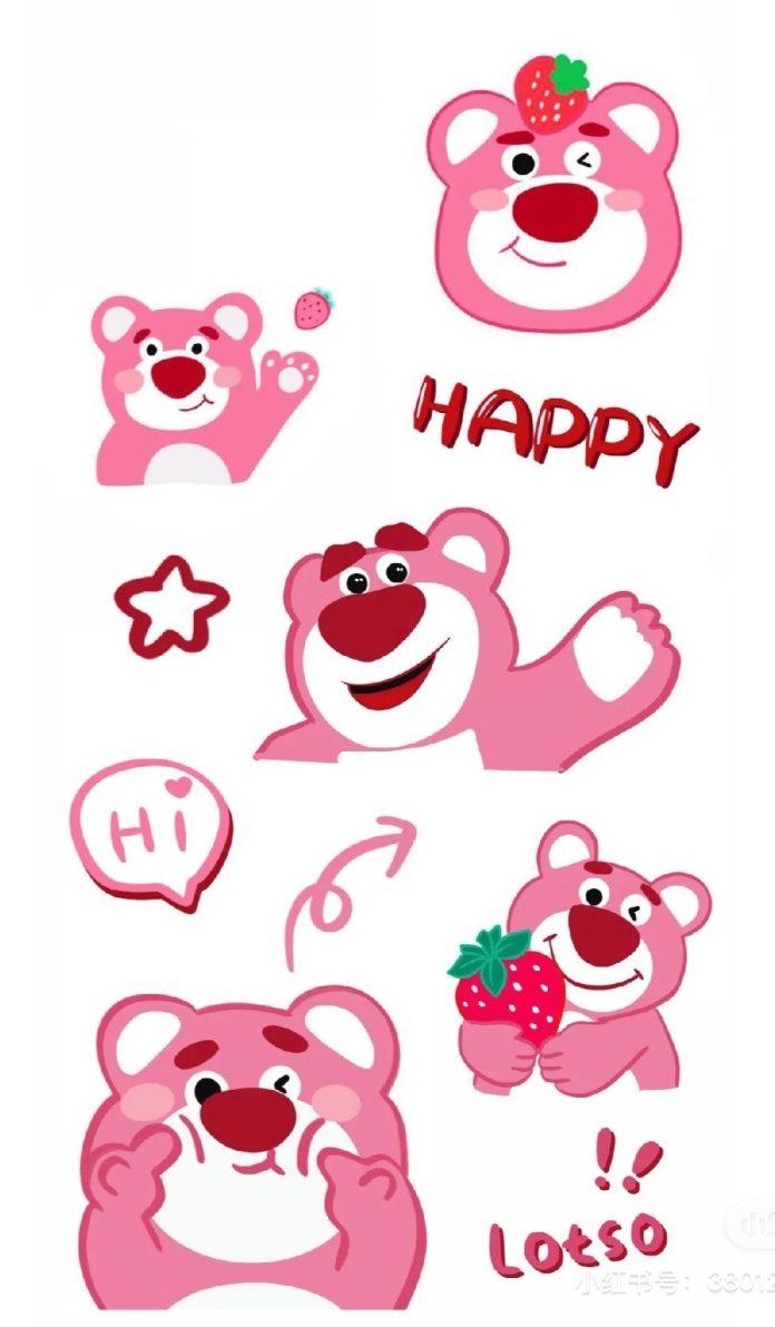 Hình nền đẹp gấu dâu cute 4K