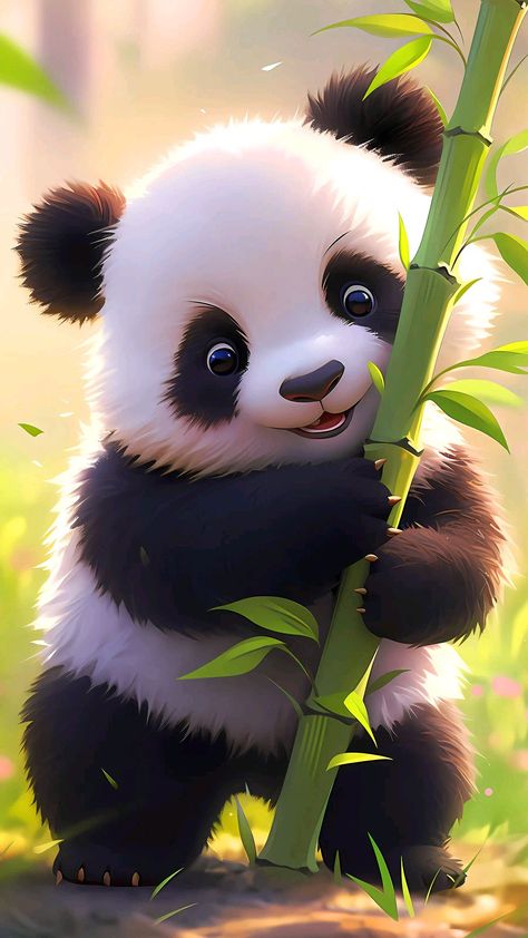 hình nền gấu trúc 3D