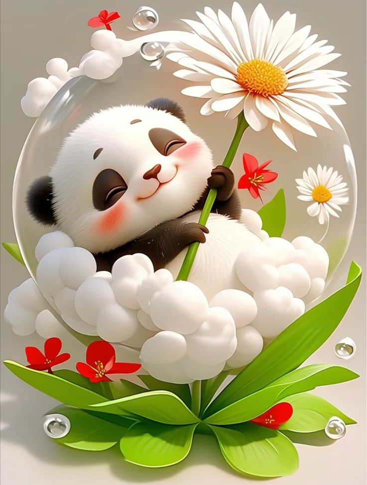 hình nền gấu trúc 3D