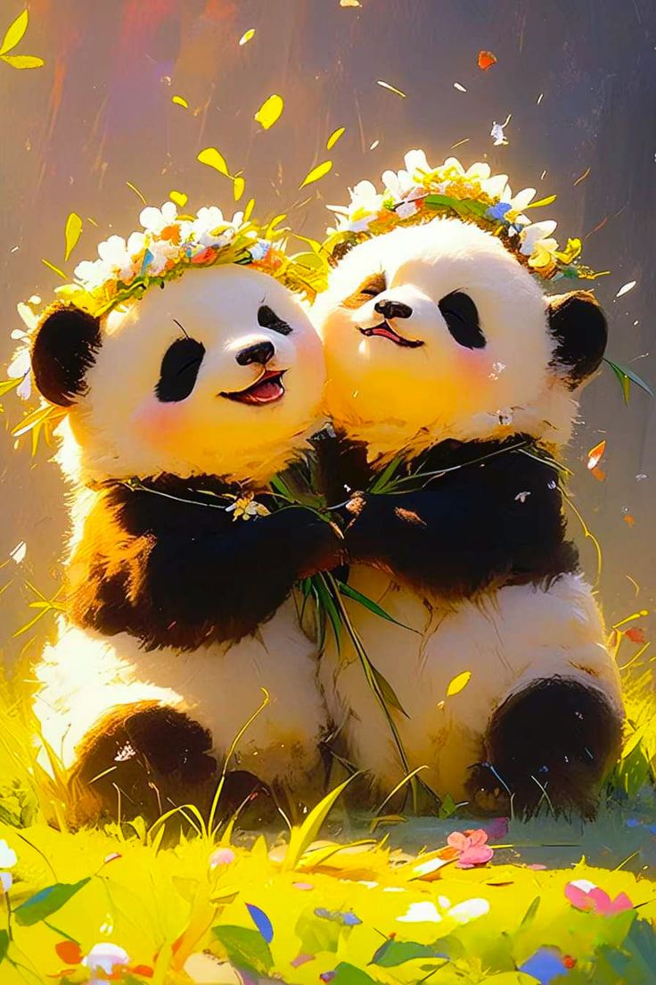 hình nền gấu trúc phát sáng