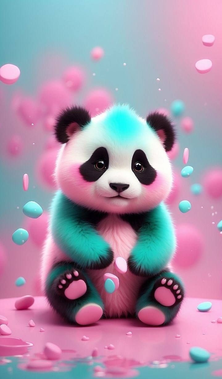 ảnh nền gấu trúc màu sắc sực sỡ