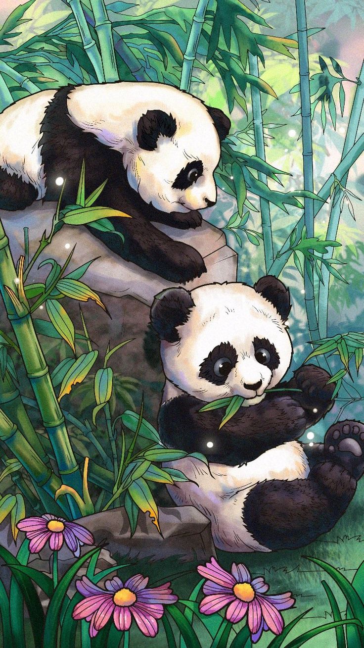 hình ảnh gấu trúc vẽ dễ thương