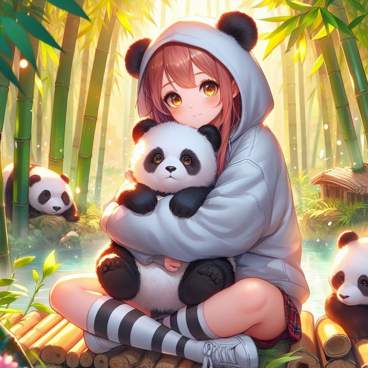 hình nền gấu trúc anime