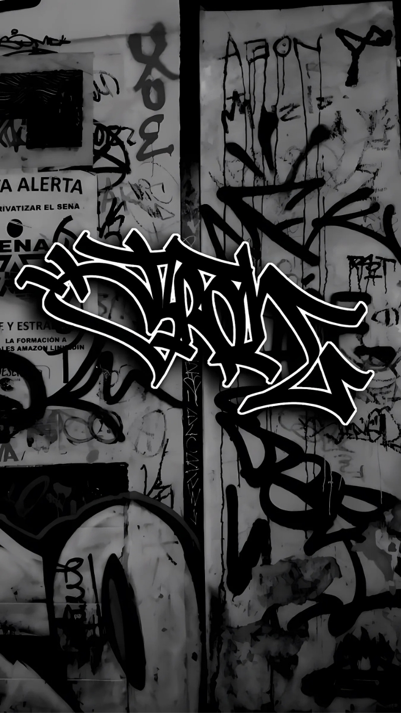 ảnh nền graffiti đen trắng phong cách