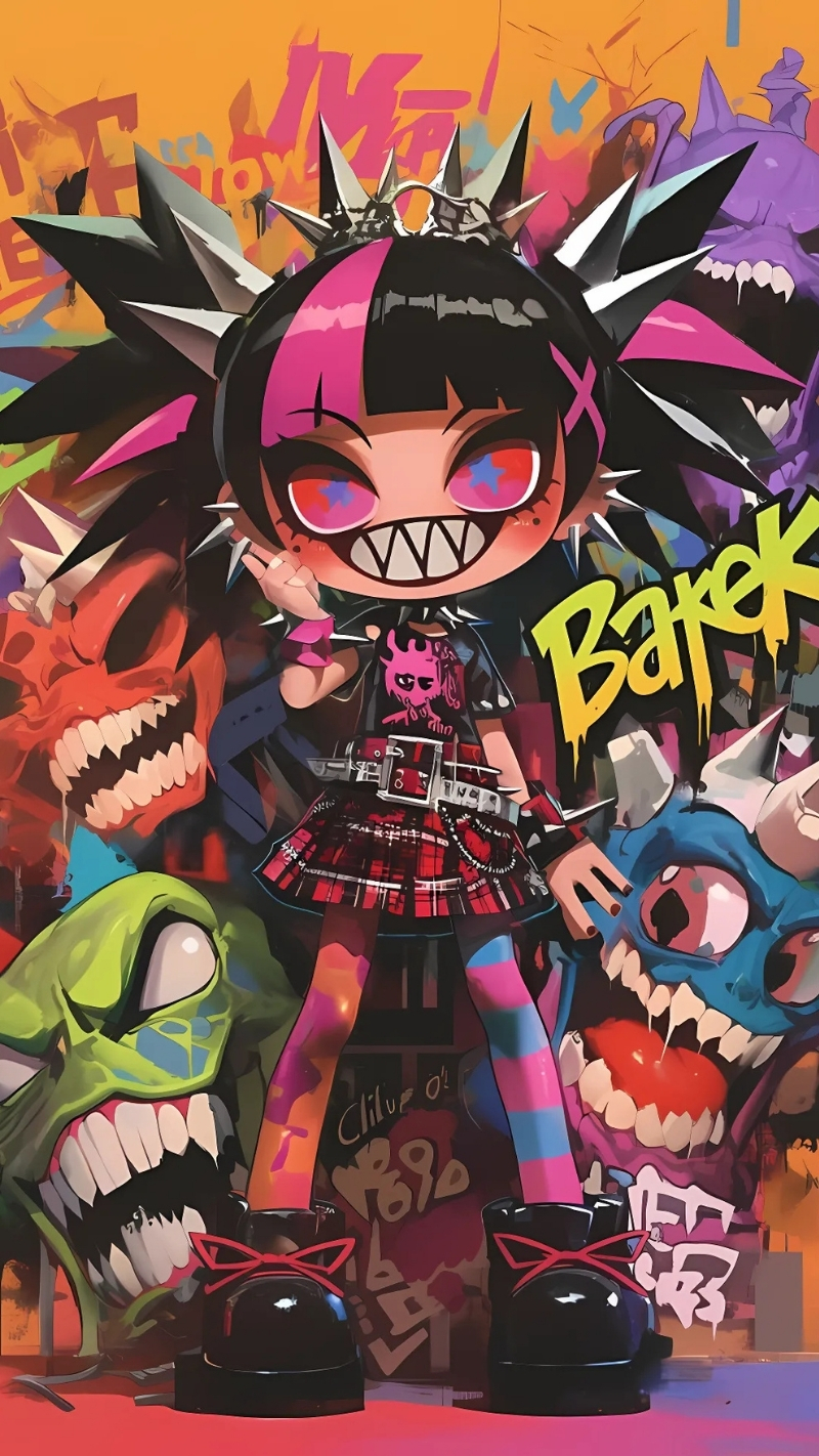 ảnh nền graffiti hoạt hình đáng yêu
