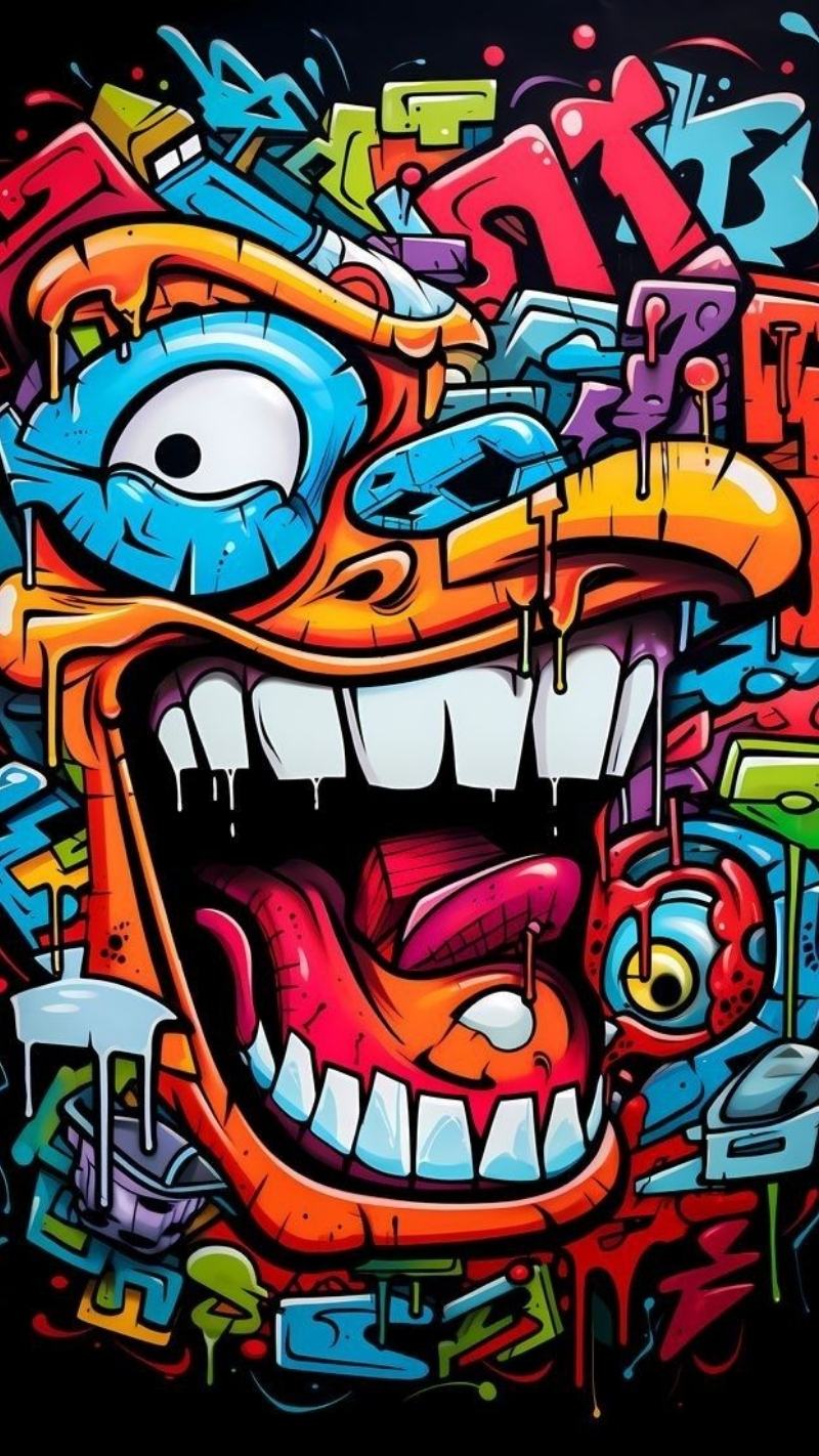 ảnh nền graffiti hoạt hình siêu đẹp