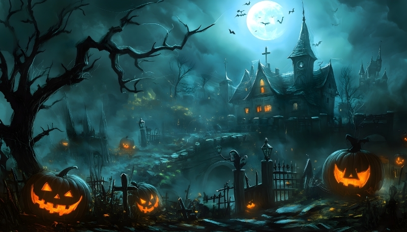 Ảnh nền Halloween kinh hoàng tạo không khí lễ hội ma