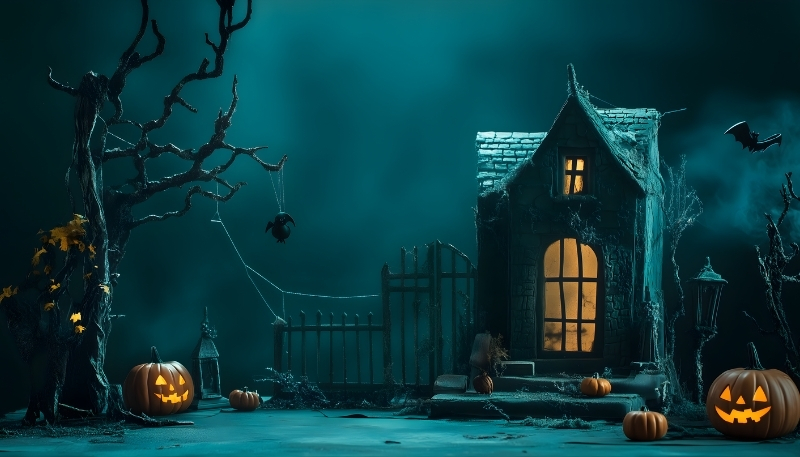 Background Halloween chủ đề bí ngô đẹp và sinh động