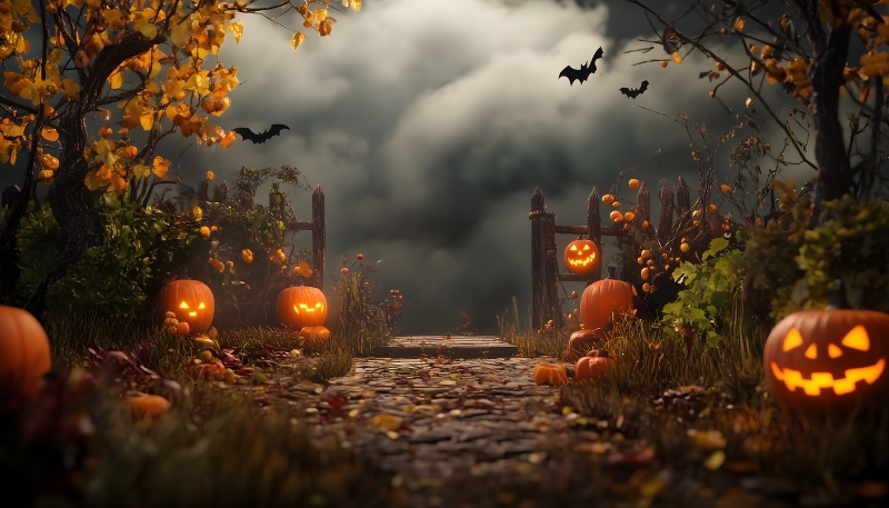 Hình ảnh Halloween bí ngô rực rỡ full HD cho máy tính