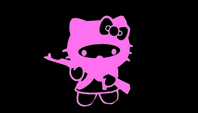 Hình nền Hello Kitty màu hồng máy tính