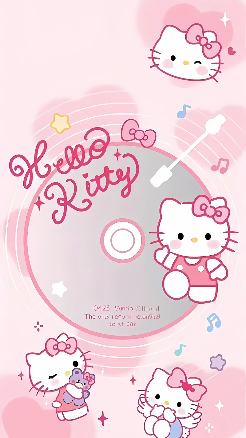 Hình nền điện thoại Hello Kitty màu hồng