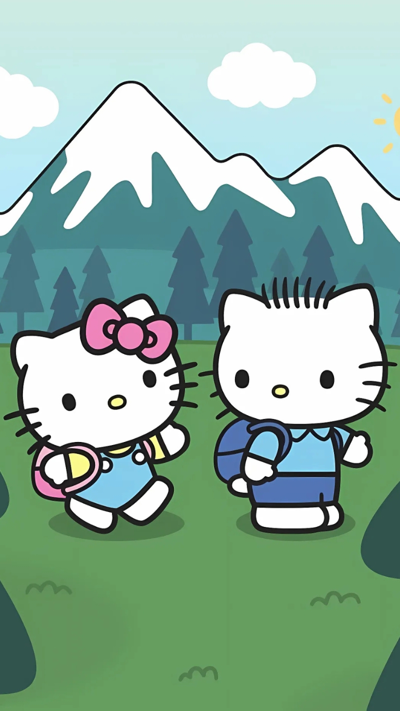 Hình nền điện thoại Hello Kitty nhớ người thương