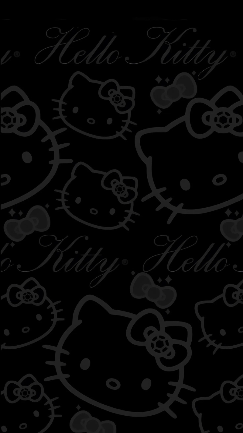 Hình nền Hello Kitty hồng đen