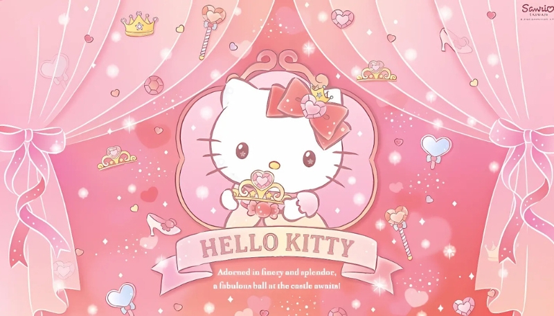 Mẫu hình nền máy tính Hello Kitty xinh