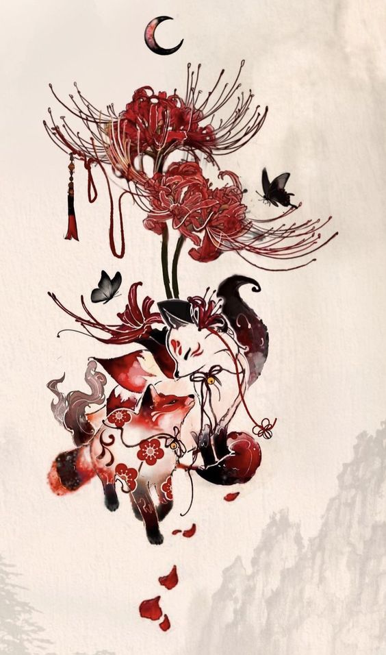 hình nền hoa bỉ ngạn cổ trang
