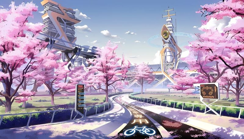Hình nền hoa Đào anime