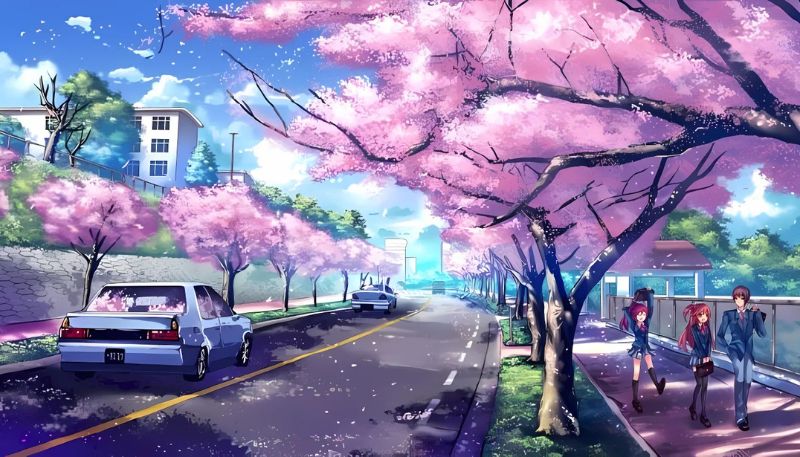 Hình nền hoa Đào anime