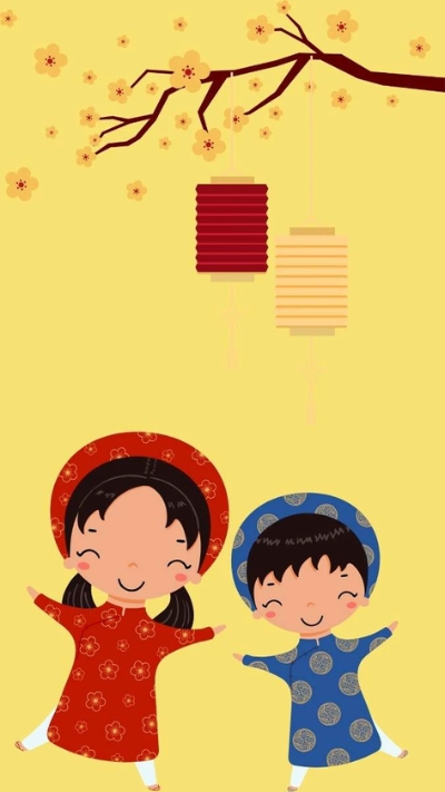 Hình nền hoa Mai Full HD chibi vàng