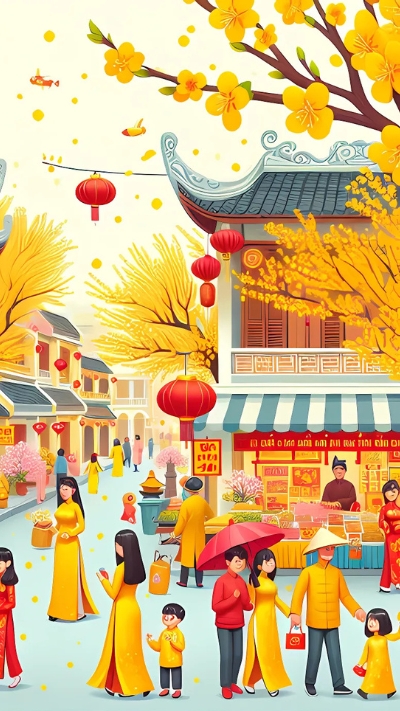 Hình nền hoa Mai ngày Tết