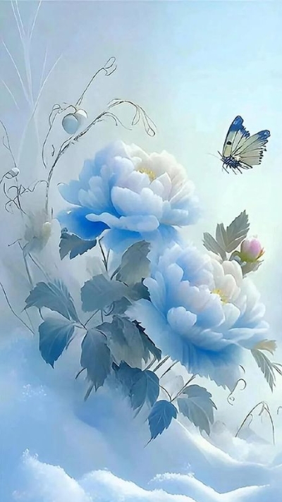 Hình nền hoa mẫu đơn xanh rạng rỡ