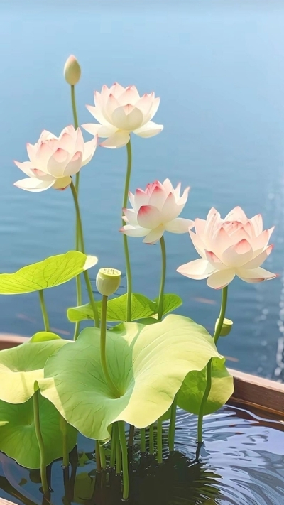 Hình nền hoa sen nở trong nước