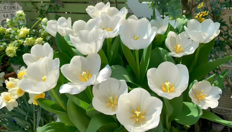 hình nền hoa tulip trắng