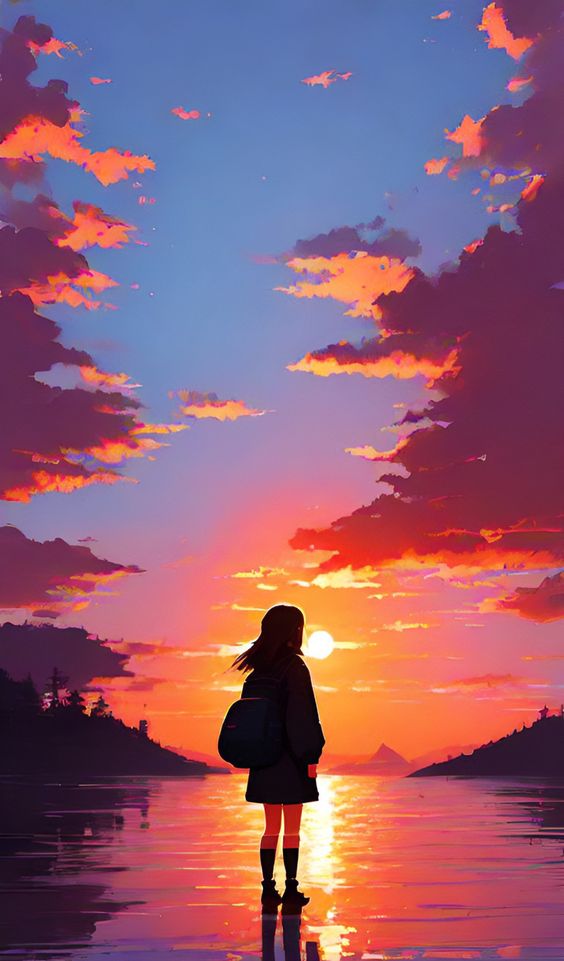 hình nền hoàng hôn anime