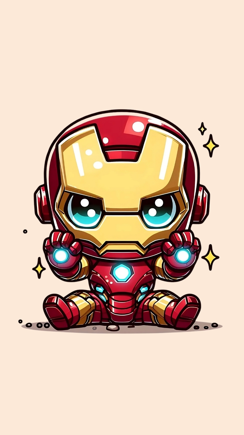 Hình nền Iron Man chibi dễ thương cho điện thoại