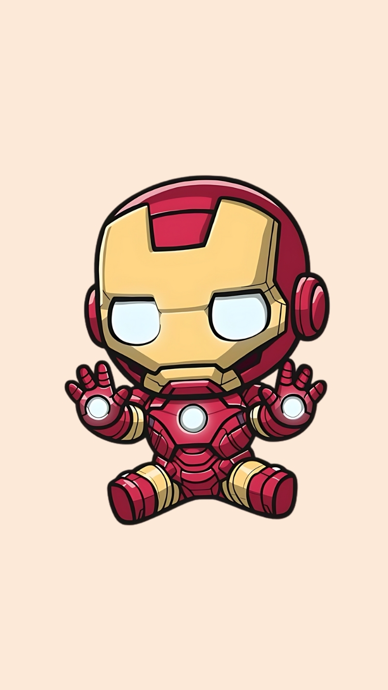 Hình nền Iron Man chibi dễ thương siêu đáng yêu
