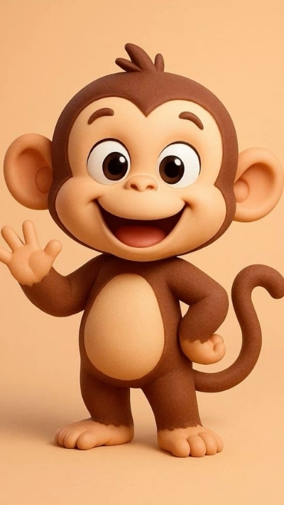 Ảnh nền khỉ 3D cute dễ thương