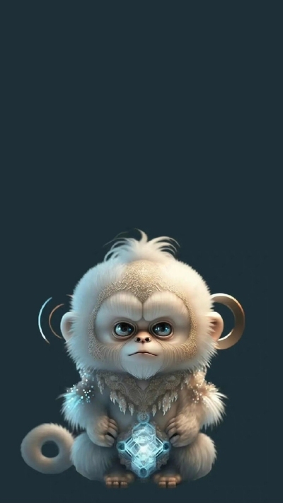 Ảnh nền khỉ 3D cute mềm mại