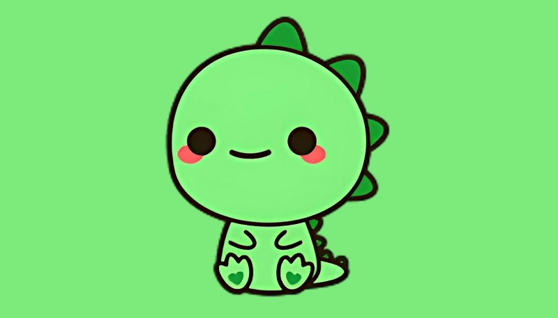 hình khủng long xanh baby đáng yêu