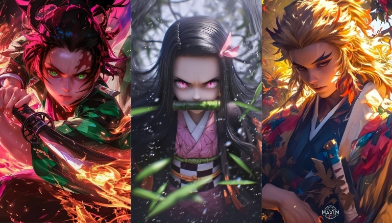 hình kimetsu yaiba 3d cực chất