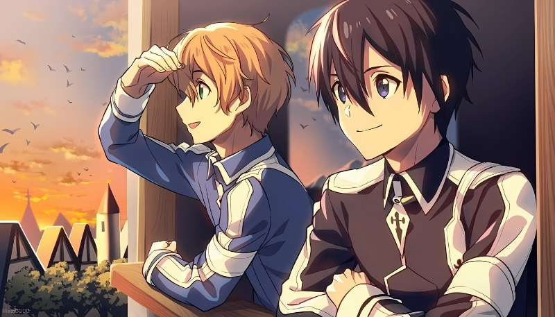 Ảnh nền máy tính Kirito và bạn bè ngầu và chất