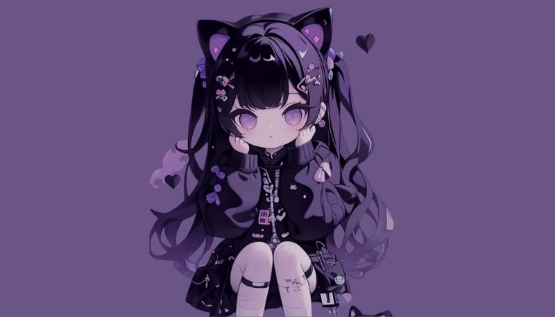 Ảnh nền kuromi anime chibi độc đáo