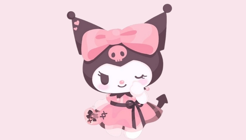 Ảnh nền kuromi màu hồng cute