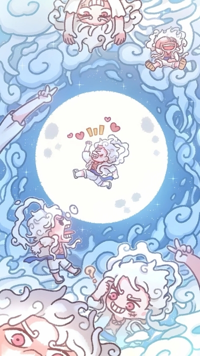Hình nền Luffy Gear 5 chibi siêu cute