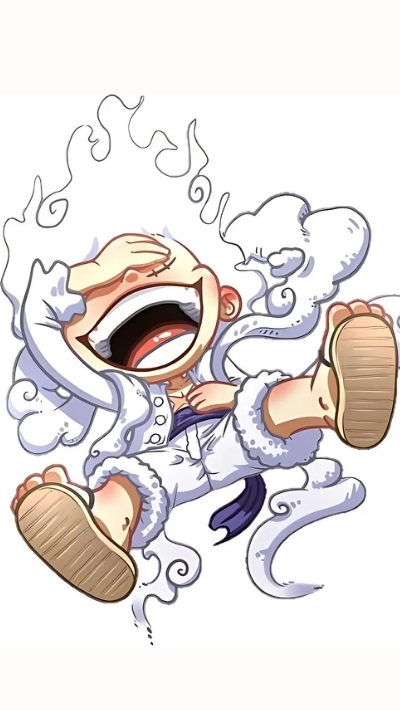 Wallpaper Luffy Gear 5 chibi siêu ngầu