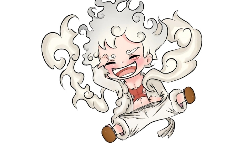 Tải ảnh Luffy Gear 5 chibi siêu đáng yêu PC