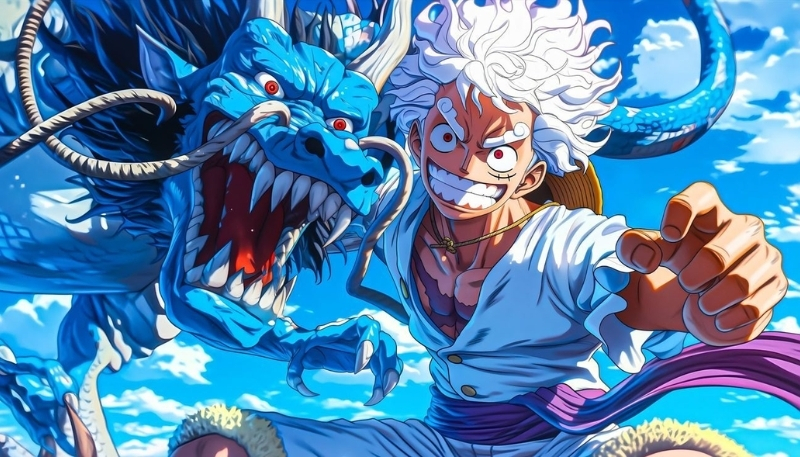 Wallpaper Gear 5 Luffy chiến đấu với Kaido PC